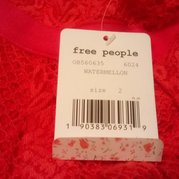 NWT Free People Match Point Midi Dress Watermelon - Picture 2 of 2